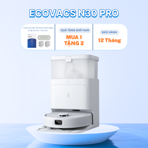 Robot hút bụi lau nhà Ecovacs N30 Pro Omni - Màu Đen/ Trắng - Mới ra mắt - Ảnh 2