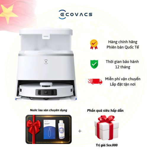 Robot hút bụi Ecovacs T30 Pro Omni - Trắng/ Đen - Best Seller