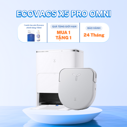 Robot hút bụi lau nhà Ecovacs Deebot X5 Pro Omni (Trắng/ Đen) - Hình ảnh 2