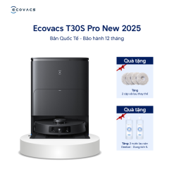 Robot hút bụi lau nhà Ecovacs T30S Pro New 2025 (Trắng/ Đen)