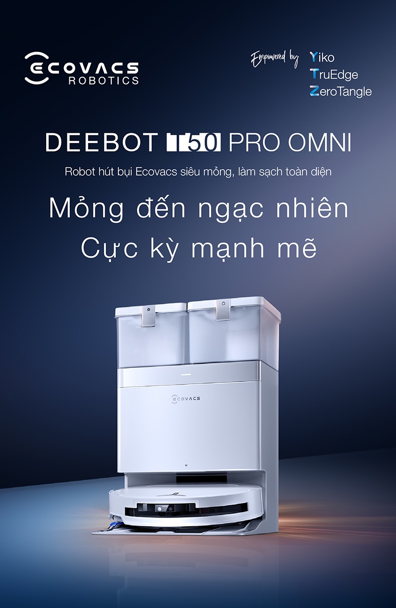 Ecovac T50 Pro Omni - Siêu mỏng - Làm sạch toàn diện hơn