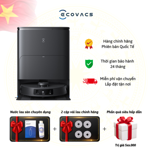Robot hút bụi lau nhà Ecovacs T30S Pro New 2025 (Trắng/ Đen)