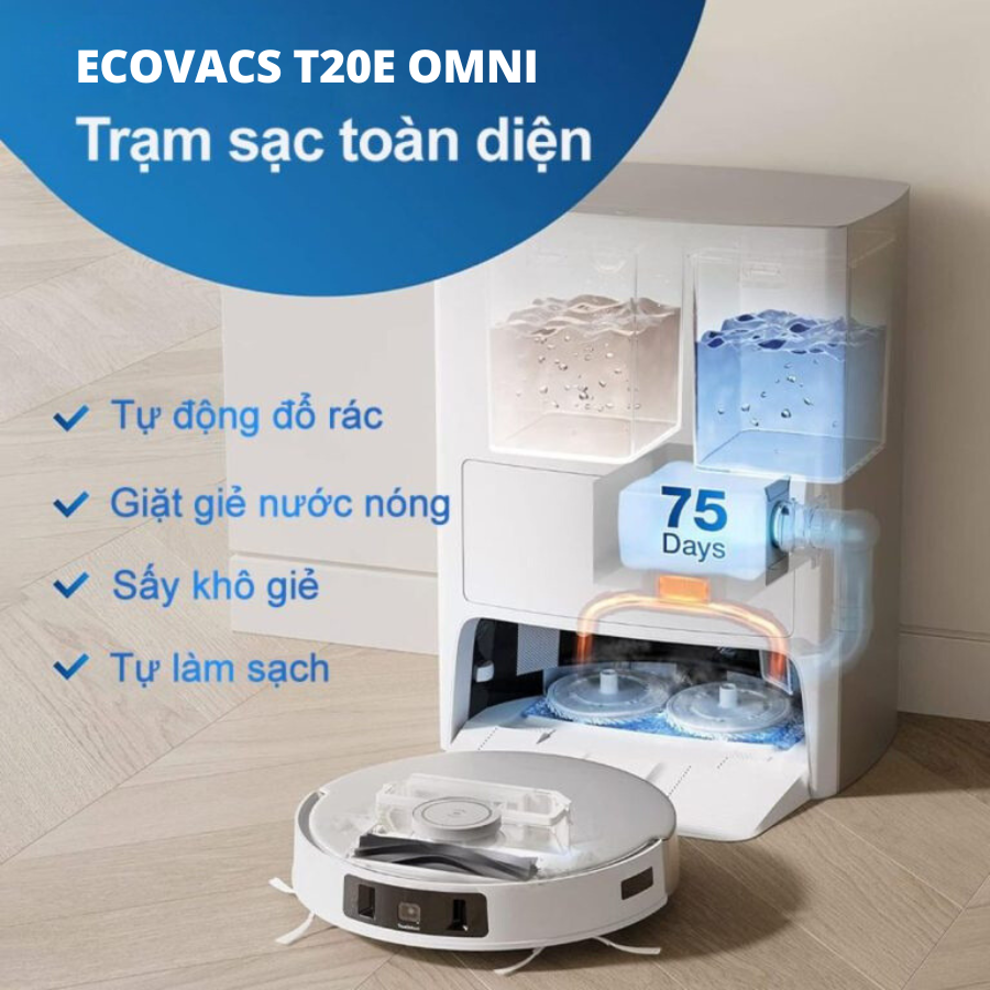 So sánh Robot hút bụi Ecovacs N30 Pro Omni và Ecovacs T20e Omni