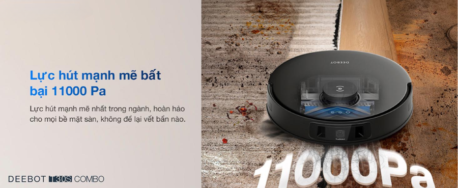 So sánh lực hút giữa Robot hút bụi Ecovacs T30S Pro và T30S Combo