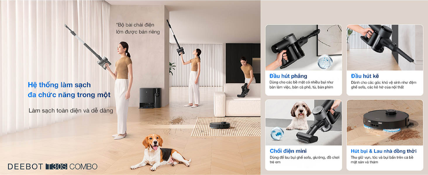 Gia tăng hiệu quả làm sạch tối ưu với T30S Combo