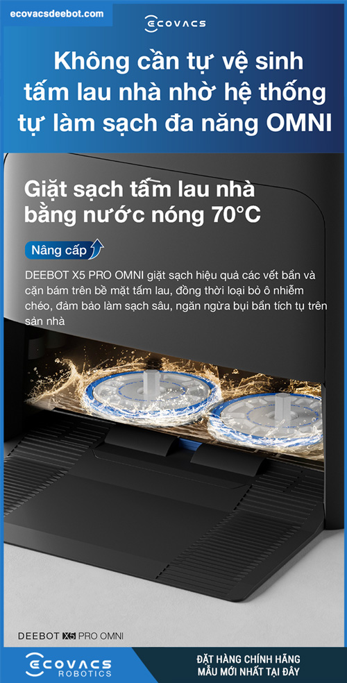 So sánh Robot hút bụi Ecovacs X5 Pro OMNI và Ecovacs X2 OMNI
