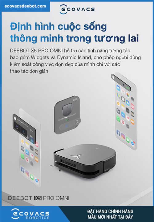 So sánh Robot hút bụi Ecovacs X5 Pro OMNI và Ecovacs X2 OMNI