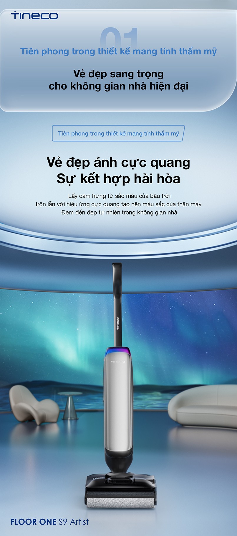 Thiết kế thẩm mỹ của Tineco S9 Artist