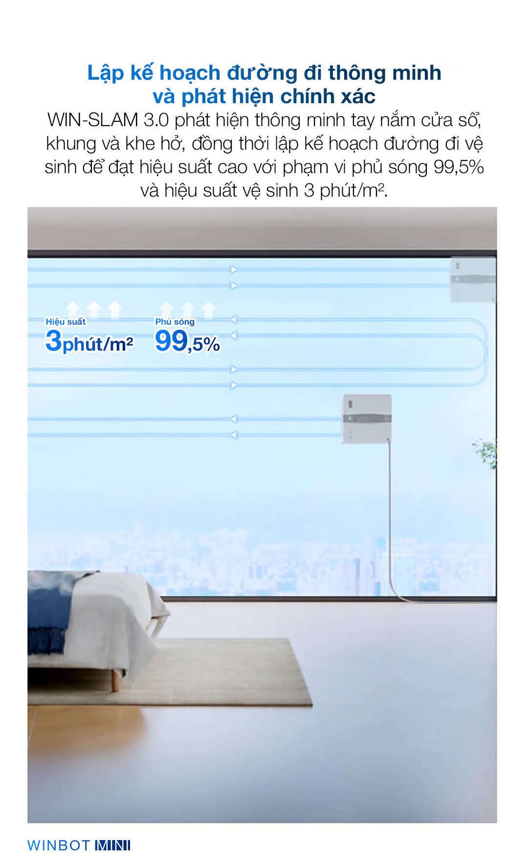Robot lau kính Ecovacs Winbot Mini – Chính Hãng - BH 24 tháng