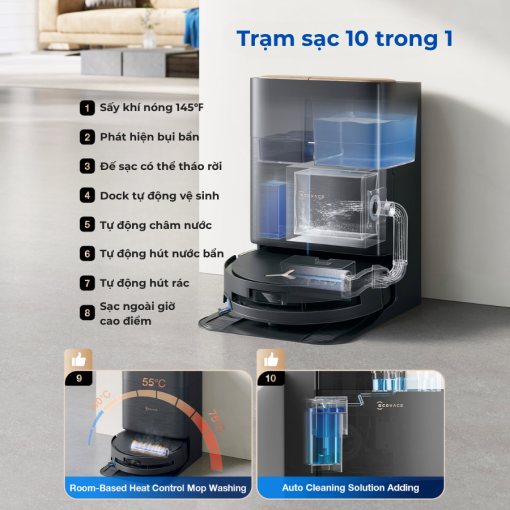 Robot hút bụi lau nhà Ecovacs X9 Pro Omni - Quốc Tế - Hình ảnh 6