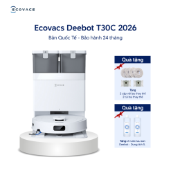 Robot hút bụi lau nhà Ecovacs Deebot T30C 2026 - Trắng/Đen