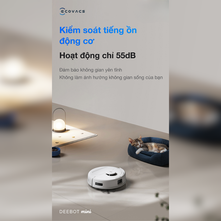 Ecovacs deebot mini kiểm soát tiếng ồn hiệu quả