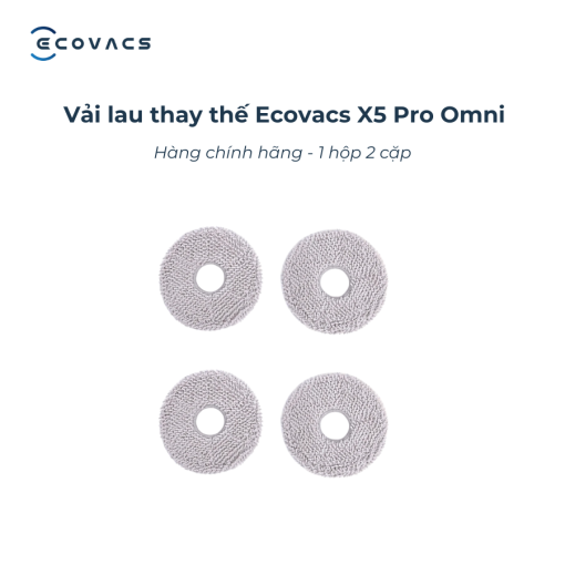 Vải lau thay thế cho Ecovacs X5 Family - Chính Hãng - Set 2 cặp