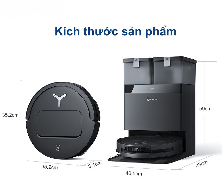 Ecovacs Deebot T50 Pro Gen 2 kích thước sản phẩ