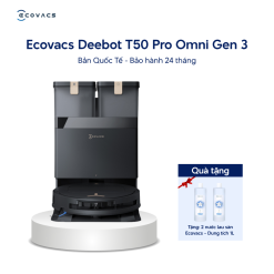 Robot hút bụi lau nhà Ecovacs Deebot T50 Pro Omni Gen 3 - Bản Quốc Tế
