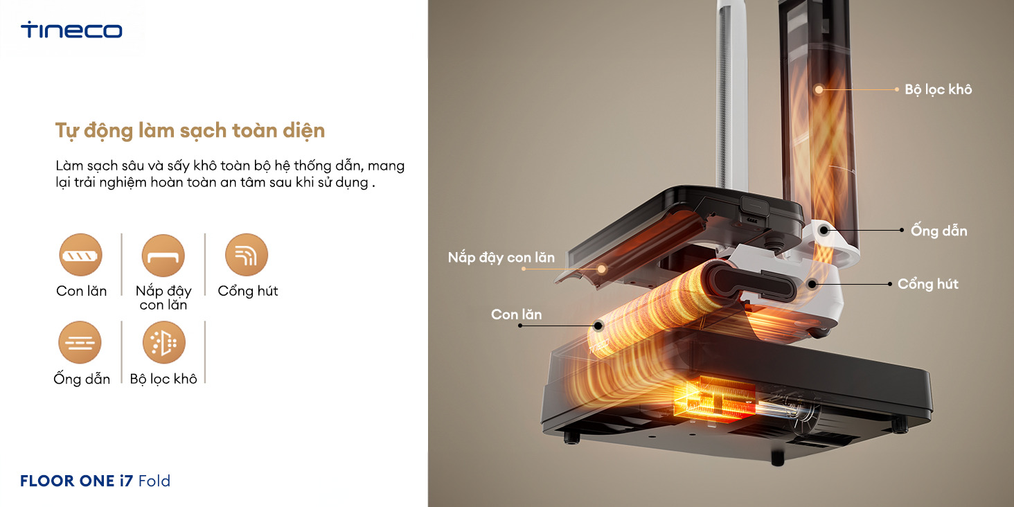 Tineco Floor One i7 Fold tự động làm sạch toàn diện
