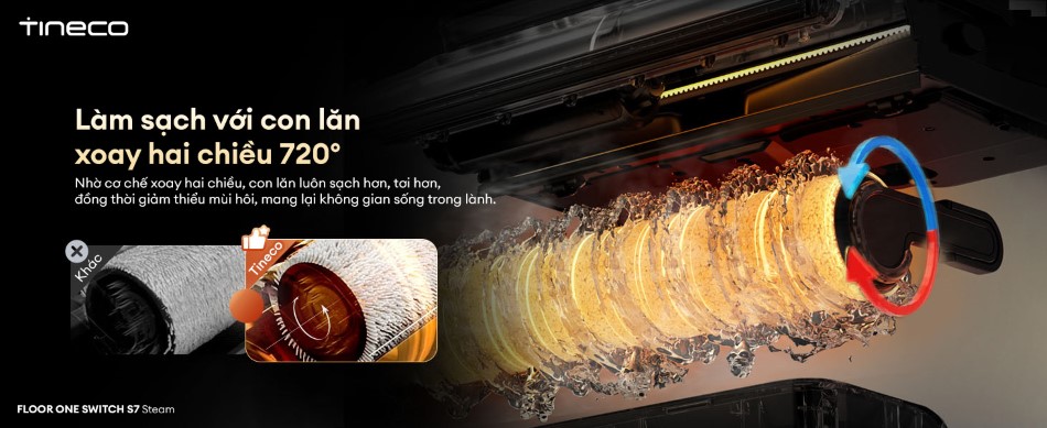 Tineco Floor One Switch S7 Steam làm sạch bằng nước nóng